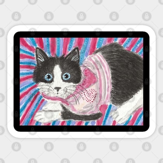 Cute cat  blue eyes Sticker by SamsArtworks